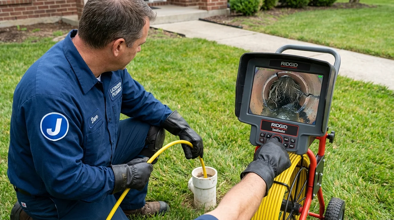 Sewer camera inspection being performed by Johns Plumbing LLC in Aibonito