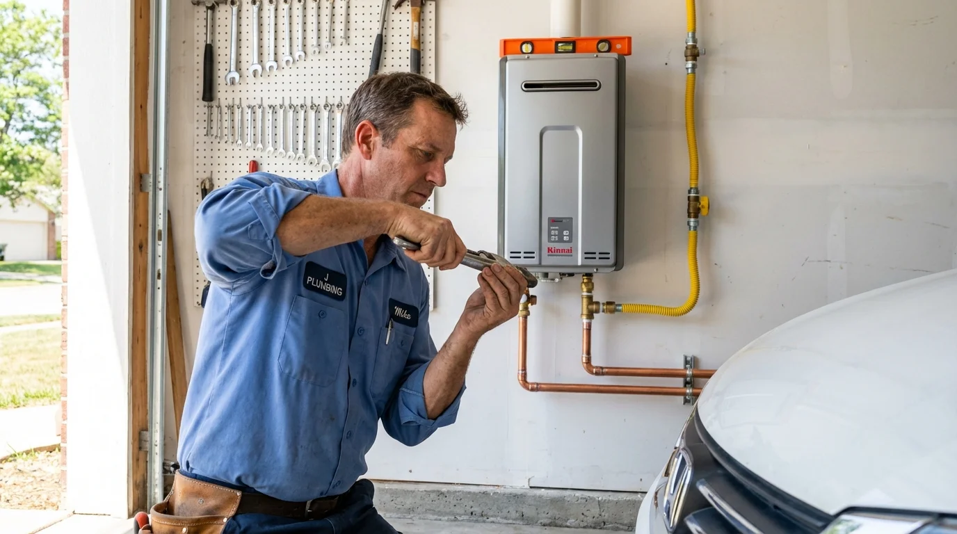 Tankless water heater installation by a Johns Plumbing LLC plumber in Aibonito